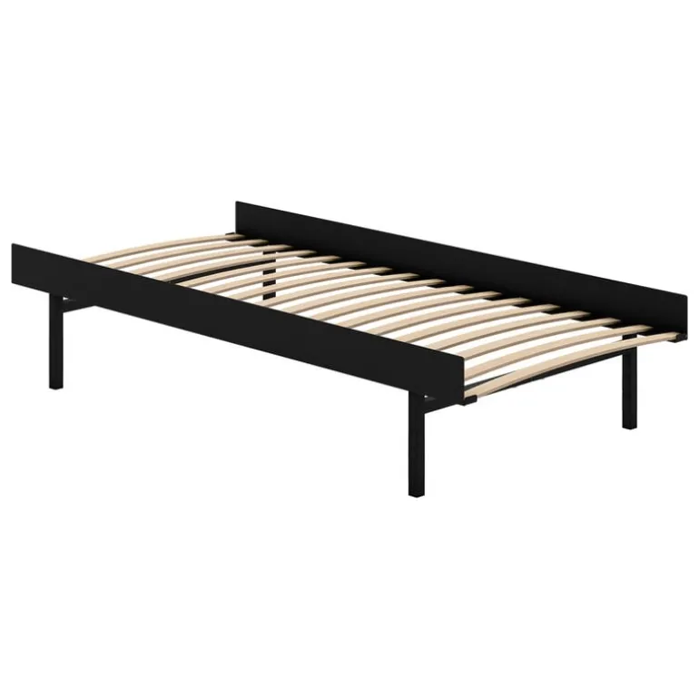 Moebe Bed, high, 90-180 cm, black