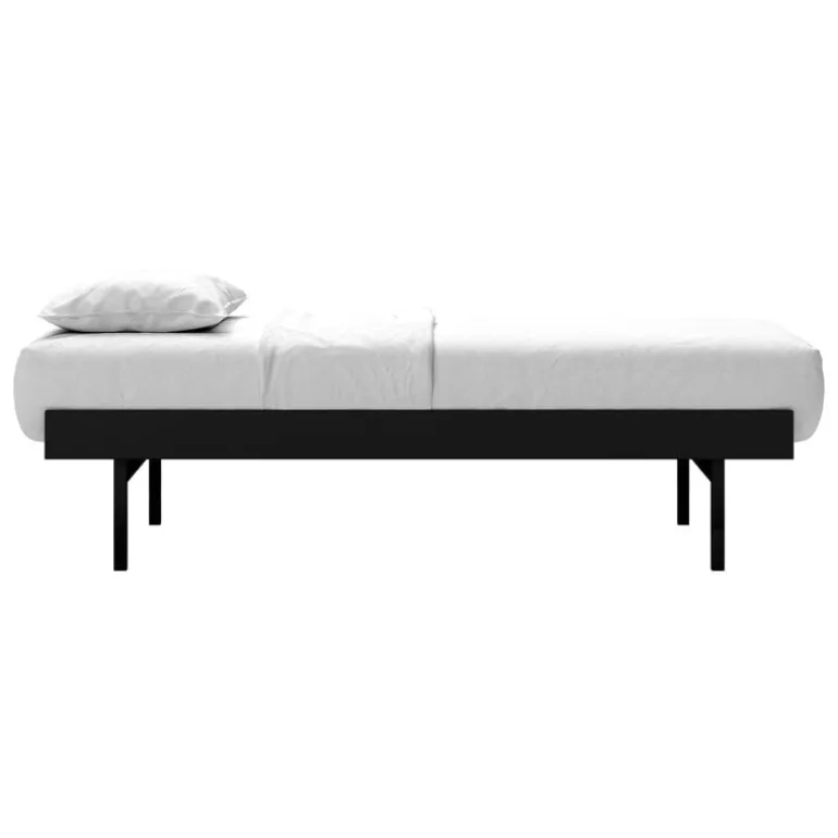 Moebe Bed, high, 90-180 cm, black