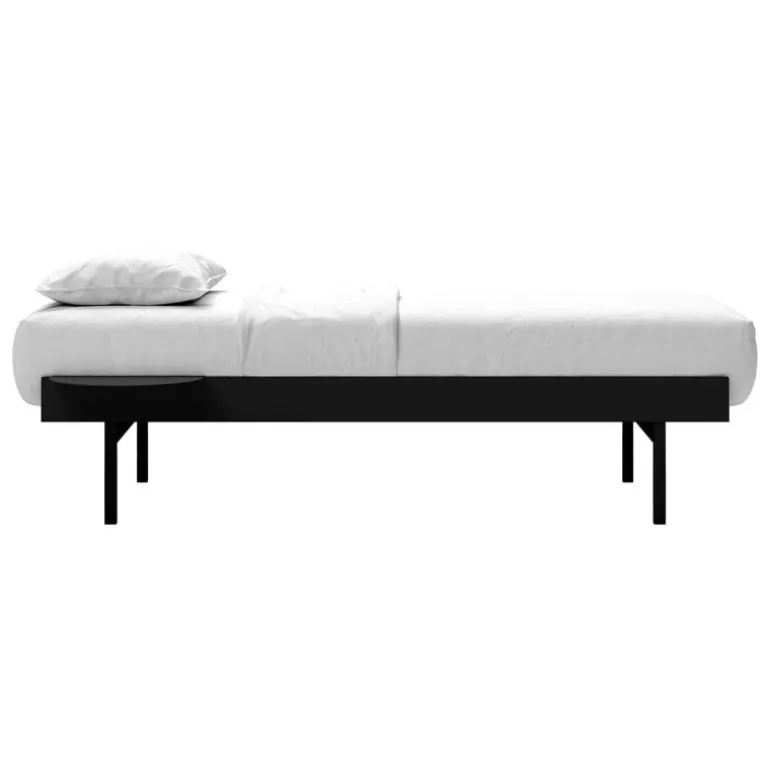Moebe Bed, high, 90-180 cm, black