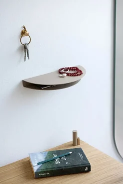 Moebe Half Moon shelf, large, warm grey
