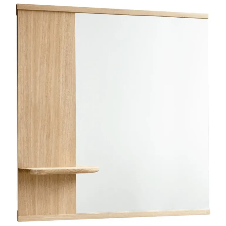 Moebe Mirror with a shelf, 70 cm, oak