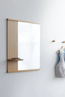 Moebe Mirror with a shelf, 70 cm, oak