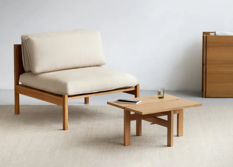 Moebe Rectangular coffee table, 60 cm, oak