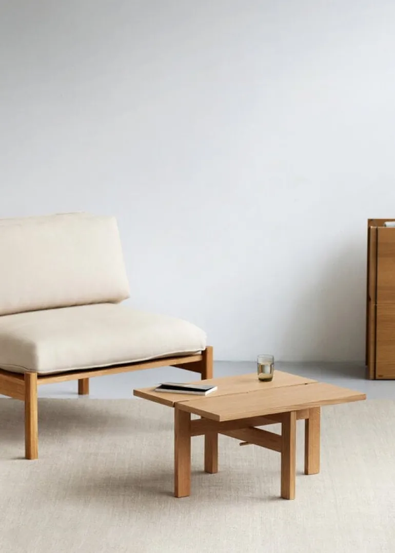 Moebe Rectangular coffee table, 60 cm, oak