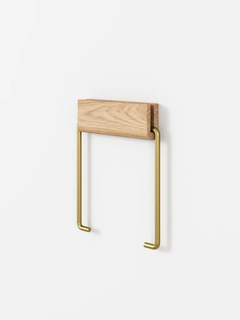Moebe Toilet roll holder, oak - brass