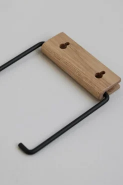 Moebe Toilet roll holder, oak - black