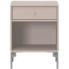 Montana Furniture Dream nightstand, matt chrome legs - 137 Mushroom