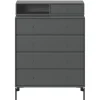 Montana Furniture Keep chest of drawers, black legs - 04 Antracite