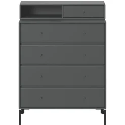 Montana Furniture Keep chest of drawers, black legs - 04 Antracite
