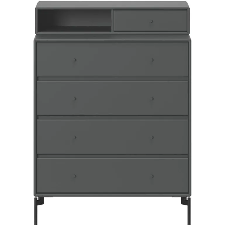 Montana Furniture Keep chest of drawers, black legs - 04 Antracite