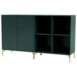 Montana Furniture Pair sideboard, brass legs - 163 Black jade