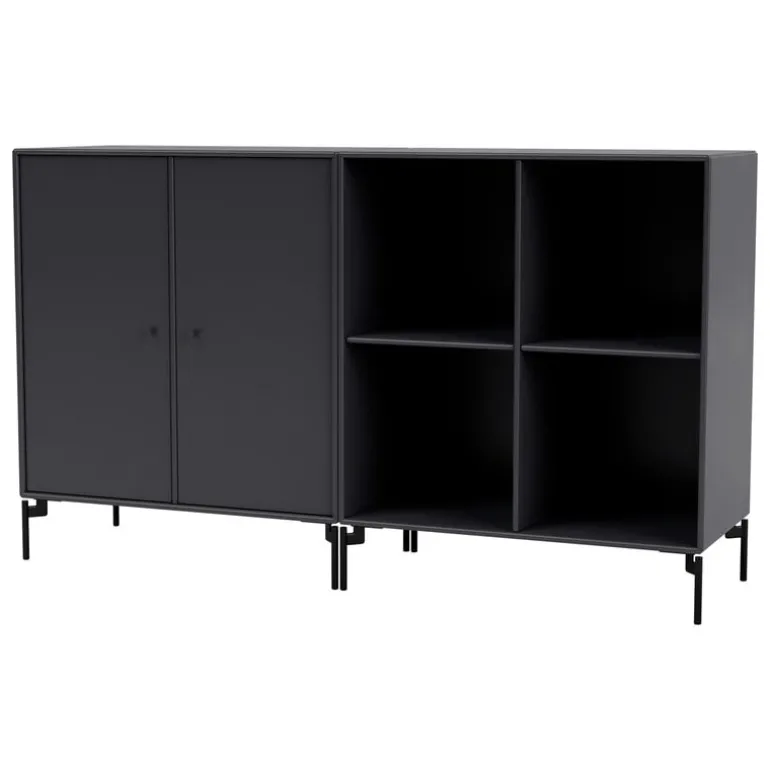 Montana Furniture Pair sideboard, black legs - 04 Anthracite