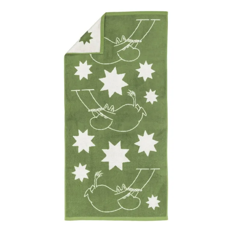 Moomin Arabia Moomin bath towel, 70 x 140 cm, Stars, green