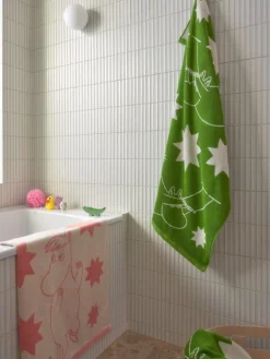 Moomin Arabia Moomin bath towel, 70 x 140 cm, Stars, green