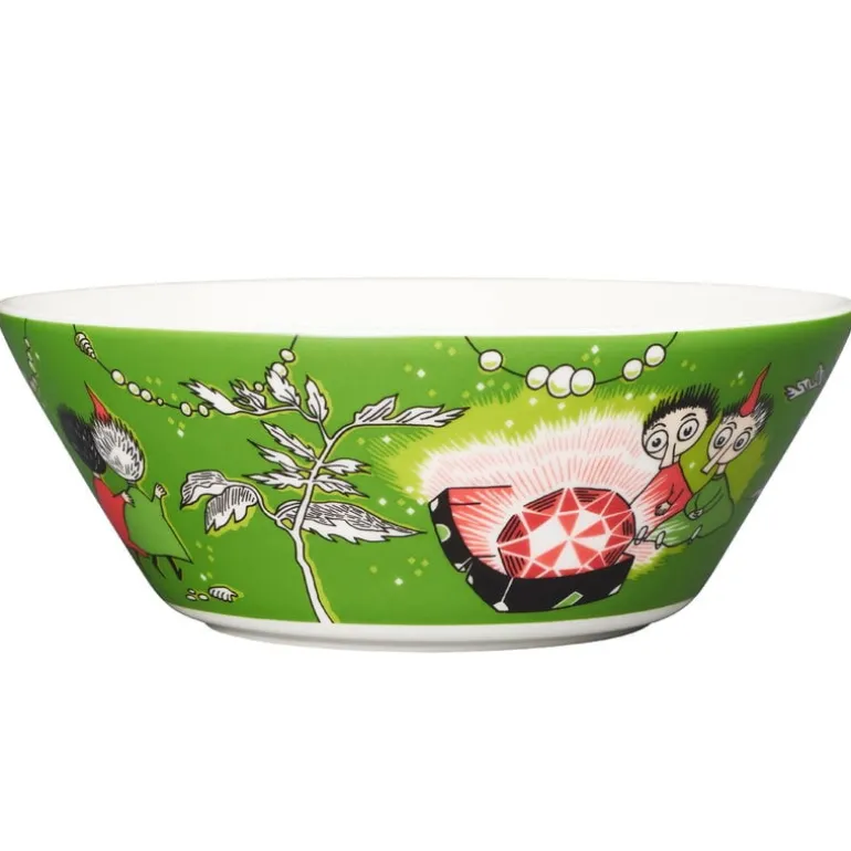 Moomin Arabia Moomin bowl, Thingumy and Bob, green