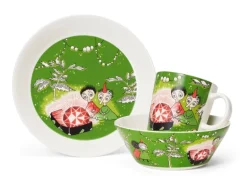 Moomin Arabia Moomin bowl, Thingumy and Bob, green