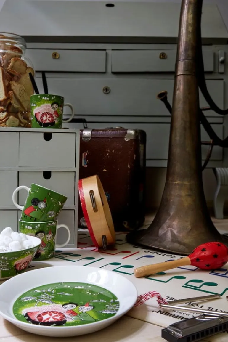 Moomin Arabia Moomin bowl, Thingumy and Bob, green