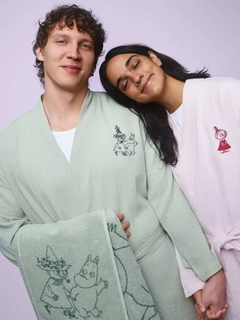 Moomin Arabia Moomin muslin bathrobe, L-XL, green