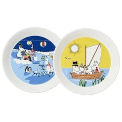 Moomin Arabia Moomin plate set, Bonfire & Sailing