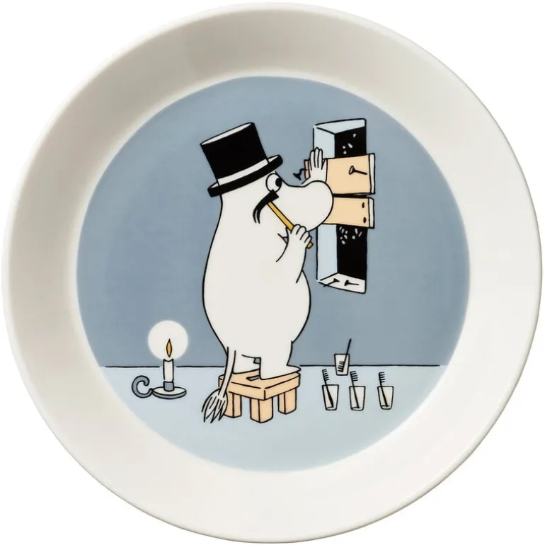 Moomin Arabia Moomin plate, Moominpappa, grey