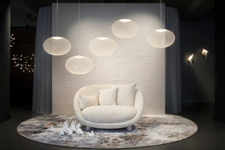 Moooi Love sofa, Dodo Pavone Jacquard