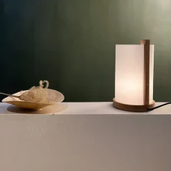 Motarasu Enso table lamp, white - oak