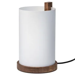 Motarasu Enso table lamp, white - black oiled oak