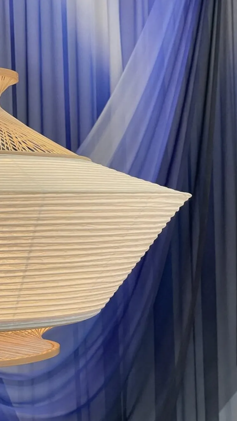 Motarasu Ron pendant, washi-paper - bamboo