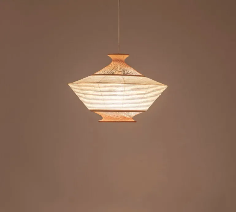 Motarasu Ron pendant, washi-paper - bamboo