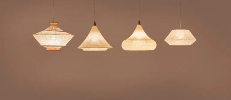 Motarasu Ron pendant, washi-paper - bamboo