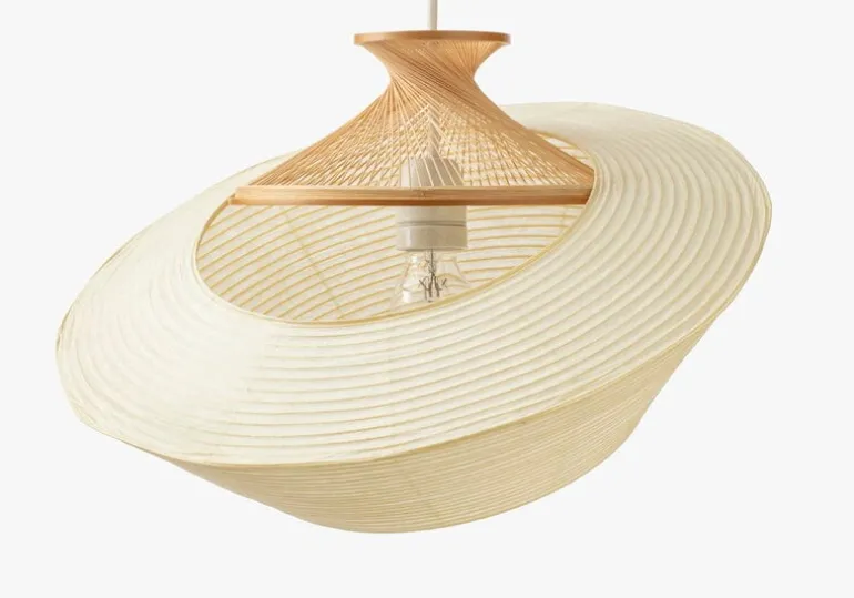 Motarasu Ron pendant, washi-paper - bamboo