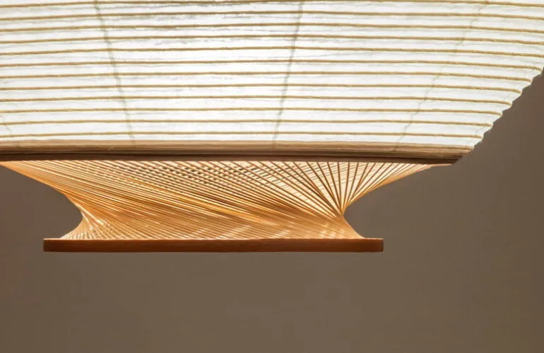 Motarasu Ron pendant, washi-paper - bamboo