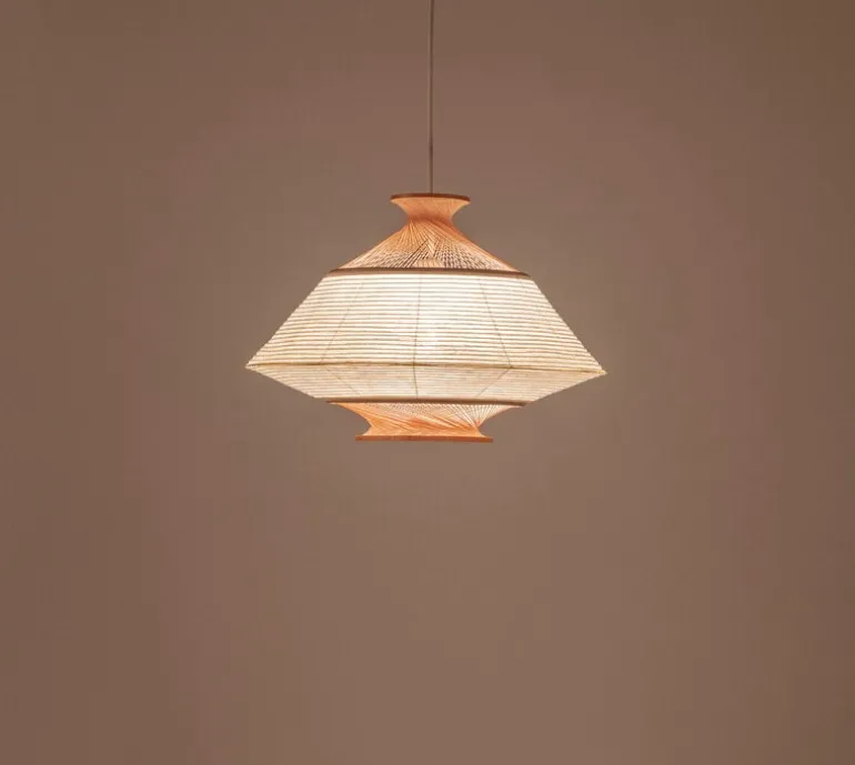 Motarasu Ron pendant, washi-paper - bamboo