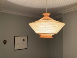 Motarasu Ron pendant, washi-paper - bamboo