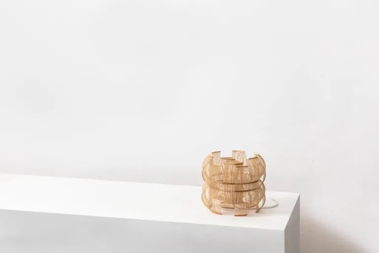 Motarasu Sen table lamp, bamboo