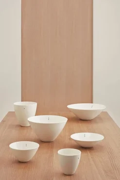 Motarasu Shiro bowl, small, 1 dot, 10 cm, white