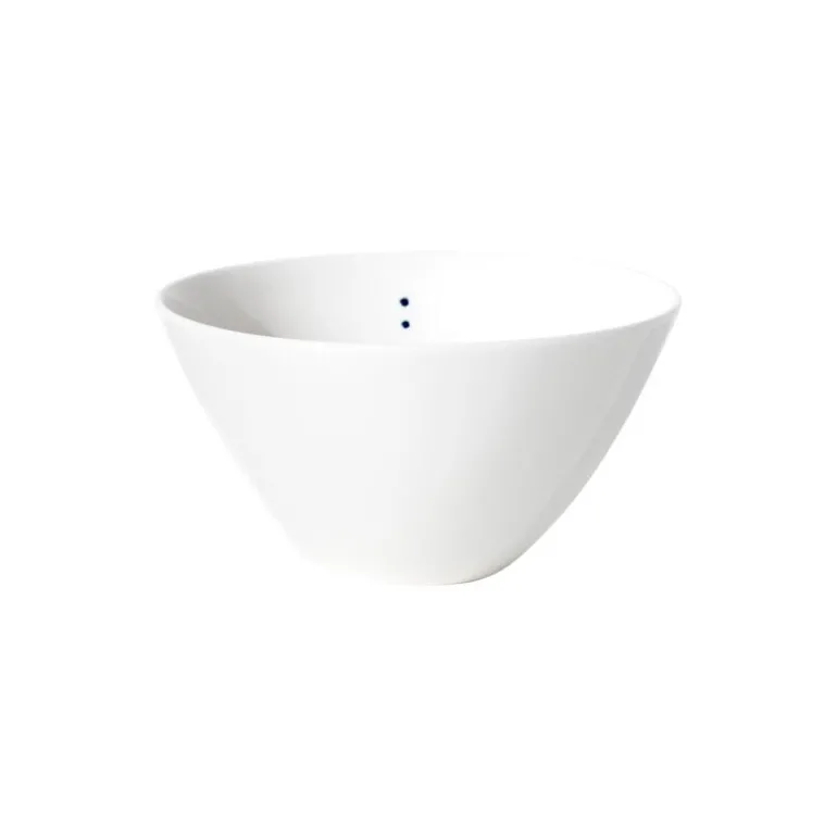 Motarasu Shiro bowl, small, 2 dots, 14 cm, white