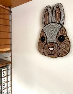 MUM's Bunny wall art, 25 x 28 cm, gold