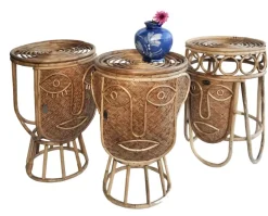 MUM's Good King side table, 35 cm, rattan