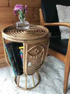 MUM's Good King side table, 35 cm, rattan