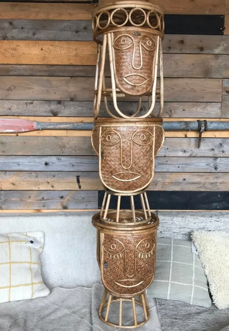 MUM's Kind King side table, 35 cm, rattan