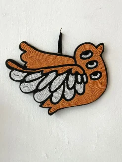 MUM's Orange Birdy wall art, 28 x 25 cm