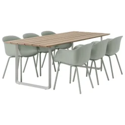 Muuto 70/70 Outdoor table, 225 x 90 cm, Sapele Mahogany - grey