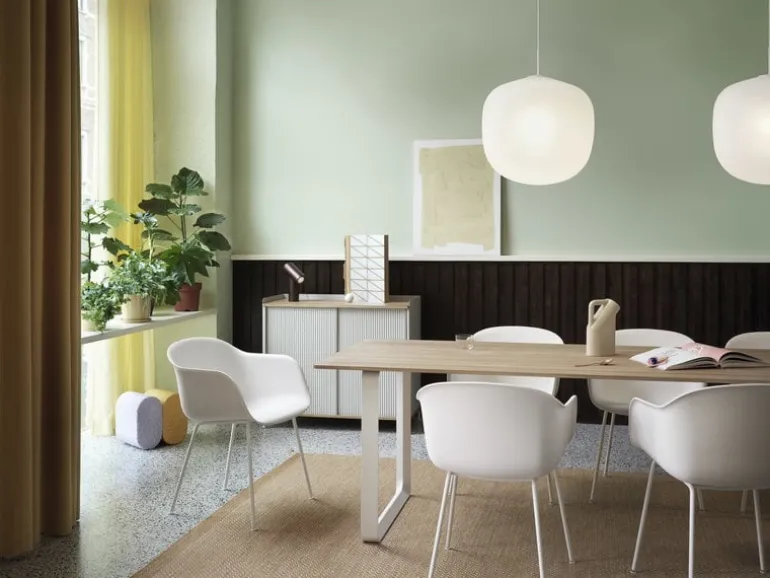 Muuto 70/70 table, 255 x 108 cm, solid oak - white