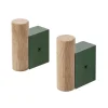 Muuto Attach coat hook 2 pcs, dark green - oak