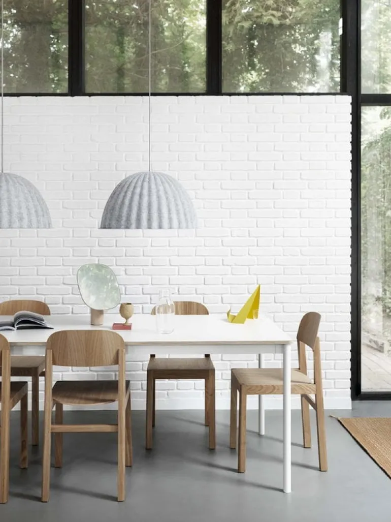 Muuto Base table 190 x 85 cm, laminate with plywood edges, white