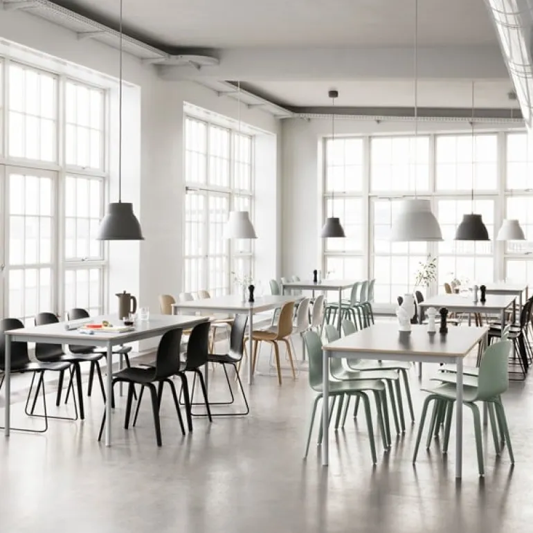 Muuto Base table 190 x 85 cm, laminate with plywood edges, white