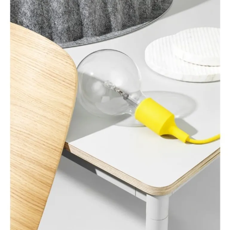 Muuto Base table 190 x 85 cm, laminate with plywood edges, white