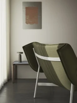 Muuto Couple coffee table, 40 x 84 cm, wavy, pale blue - dark oak