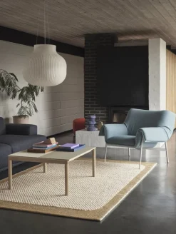 Muuto Couple coffee table, 80 x 84 cm, plain/wavy, sand - oak